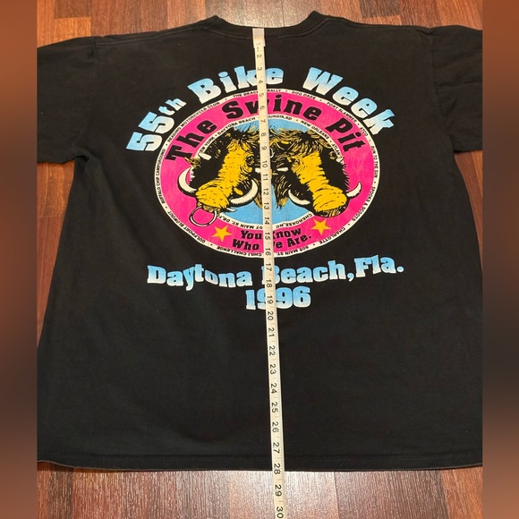 VTG 1996 Graphic Swine Pit 55th Bike Week Biker T-shirt XL Daytona Beach Florida - Picture 12 of 14
